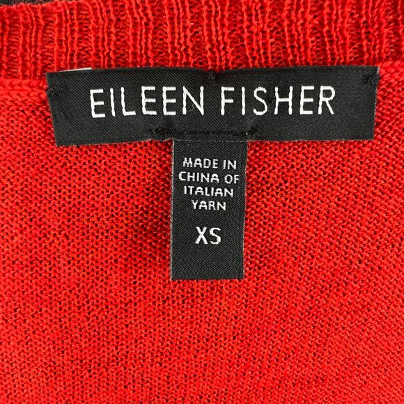EILEEN FISHER Red Merino Wool Crewneck Sweater Pullover Long Sleeves Size XS - Picture 7 of 10
